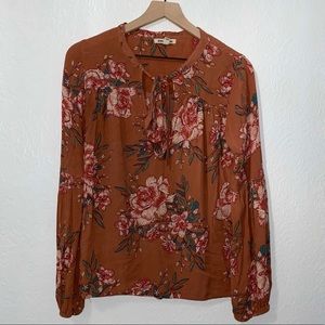 Billabong Women’s Floral Top - Medium - Pink - Green - Flowy